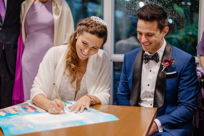 A New York in Las Vegas Themed Ketubah for Ben and Sarah