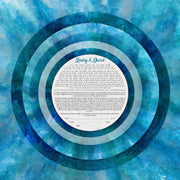 Abstract Ocean Ketubah with Circle Text in Blue - Anna Abramzon Studio