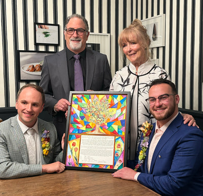 Aaron and Adam's Rainbow Stained Glass Ketubah