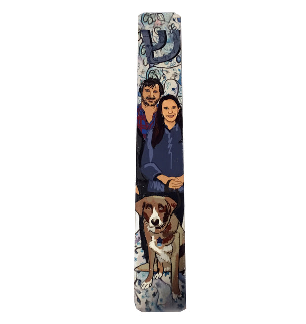 Custom Family Portrait Mezuzah Case - Anna Abramzon Studio