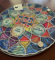 Stained Glass Mandala Painted Seder Plate