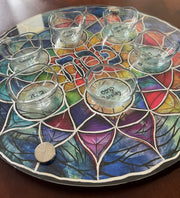 Stained Glass Mandala Painted Seder Plate