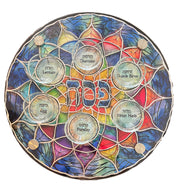 Stained Glass Mandala Painted Seder Plate