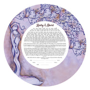 Classical Love Tree with Round Text in Royal Violet