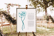 Printable Flowers in Love Modern Ketubah in Teal PDF Download