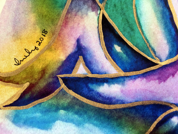 Colorful Mystical Love Tree Ketubah with Hamsa - Anna Abramzon Studio