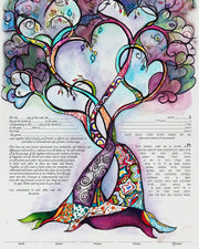 Two Hearts into One Tree Ketubah - Anna Abramzon Studio