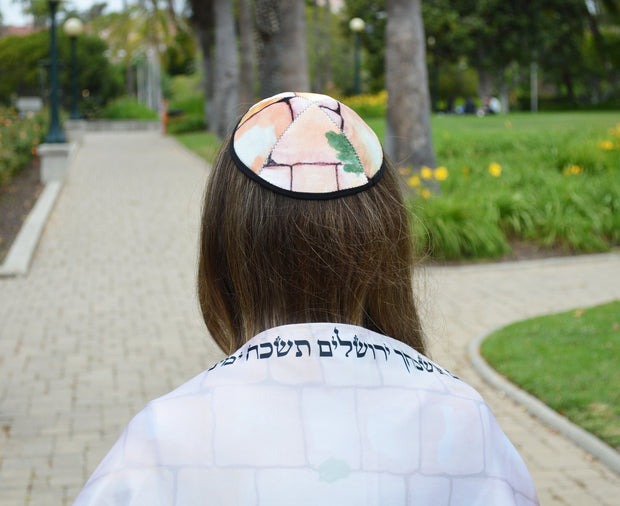 Jerusalem Stone Wearable Art Jewish Tallit - Anna Abramzon Studio