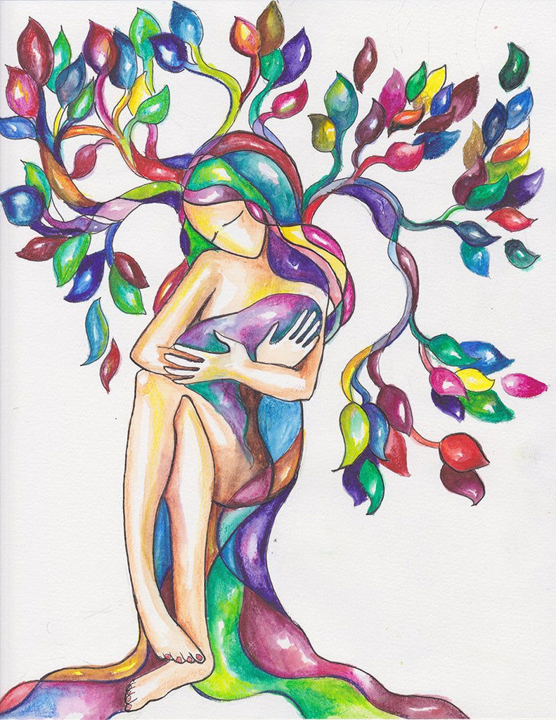 Mother And Baby Abstract Art