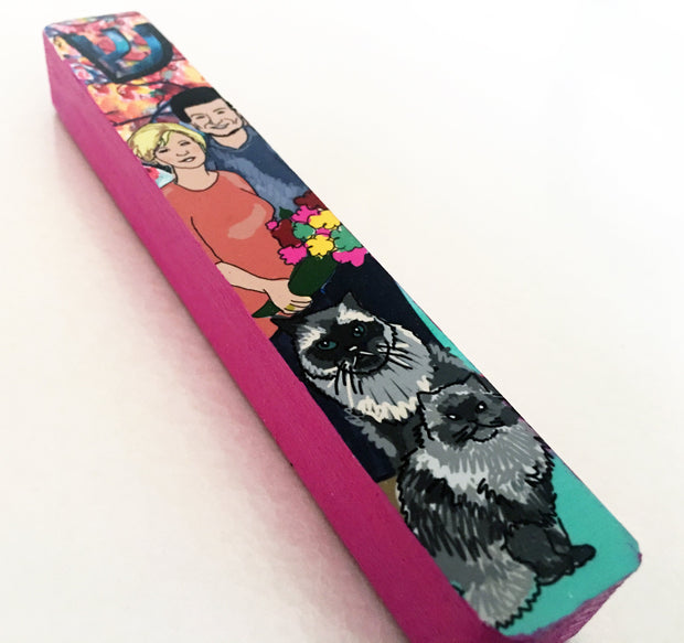 Custom Family Portrait Mezuzah Case - Anna Abramzon Studio