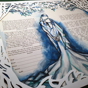 Mystical Forest Papercut Multi-layered Ketubah - Anna Abramzon Studio
